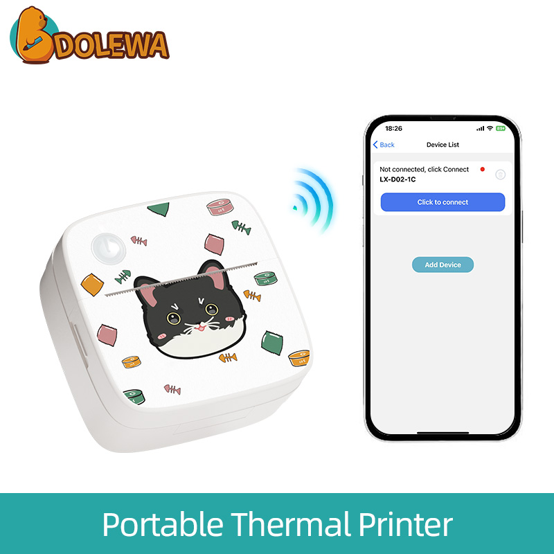 Cat Face- Bluetooth Portable Thermal Printer